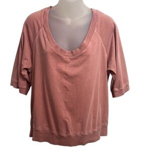 James Perse Pullover Blush Rose Scoop Relaxed Top size 4 Supima Cotton